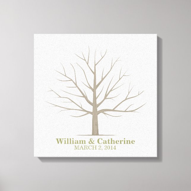 Wedding Fingerprint Tree - Square Canvas Print (Front)