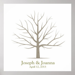 Wedding Fingerprint Tree - Square Poster