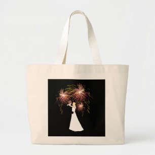 Wedding Fireworks Large Tote Bag