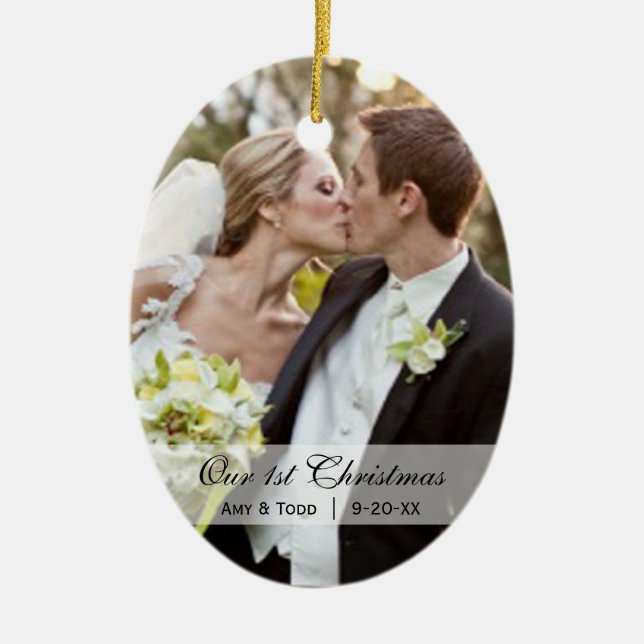 Wedding  |  First Christmas Photo Ornament (Front)
