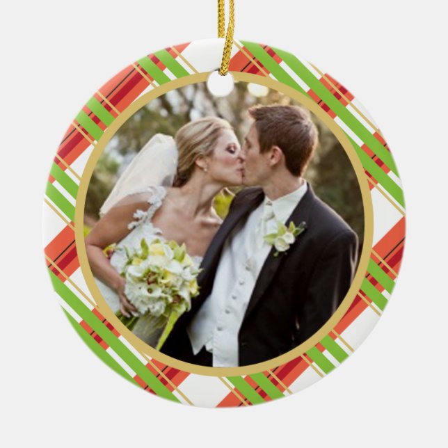 Wedding  |  First Christmas Photo Ornament (Front)