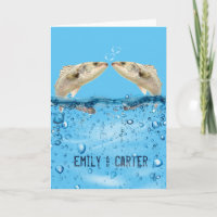 Wedding Fish in Water with Heart Bubbles