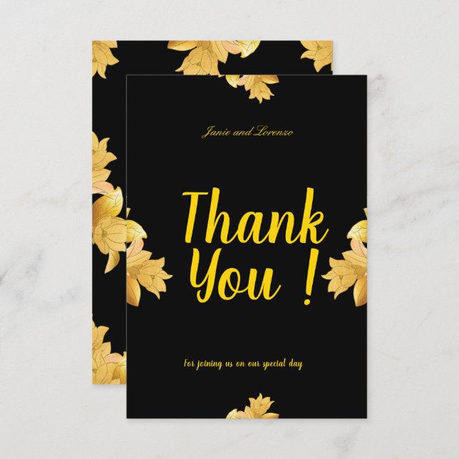 Wedding Flat Thank You Card (Front/Back)