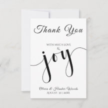 Wedding Flat Thank You Card Simple Script