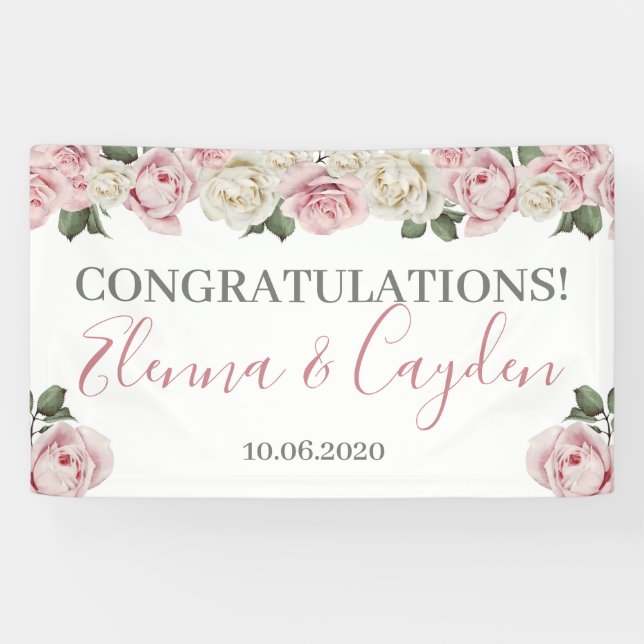 Wedding Floral Banner - Wedding Shower (Horizontal)
