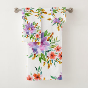 Wedding Floral Bath Towel Set