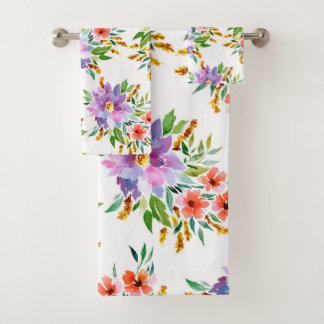 Wedding Floral Bath Towel Set