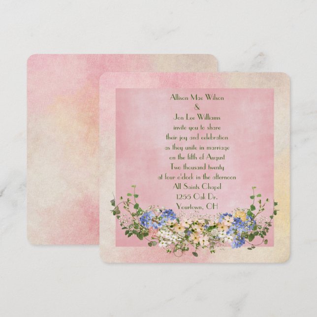 Wedding Floral Bouquet Invitation (Front/Back)