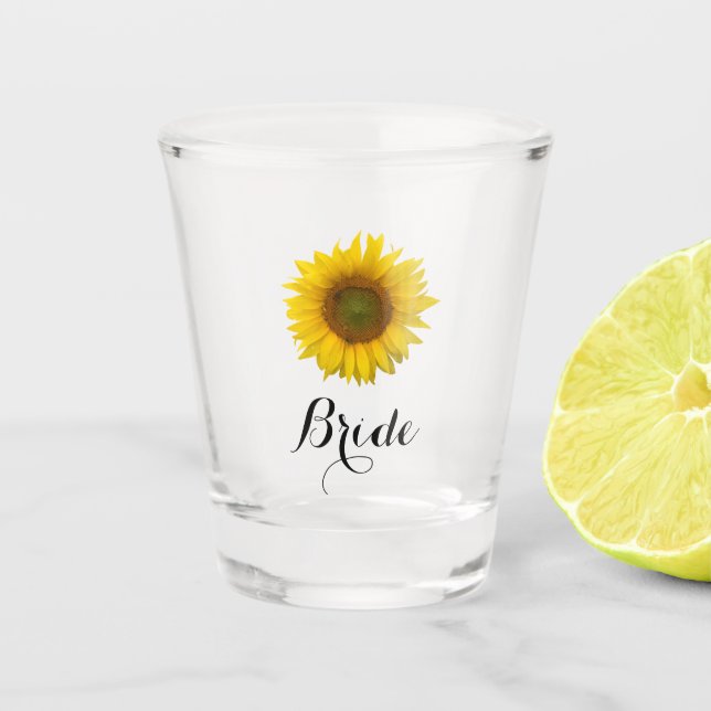 Wedding Floral Bride Shot Glass (Front)