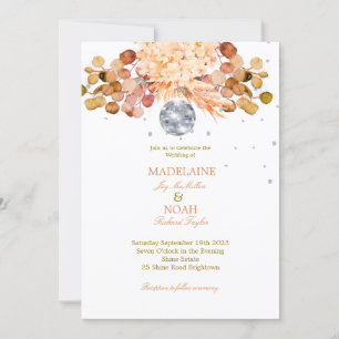 Wedding Floral Disco Ball Elegant Chic Invitation