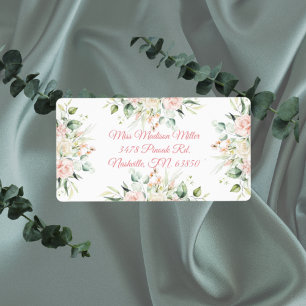 Wedding Floral Elegant Pink Chic Date Script Name