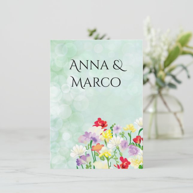 Wedding floral invitation (Standing Front)