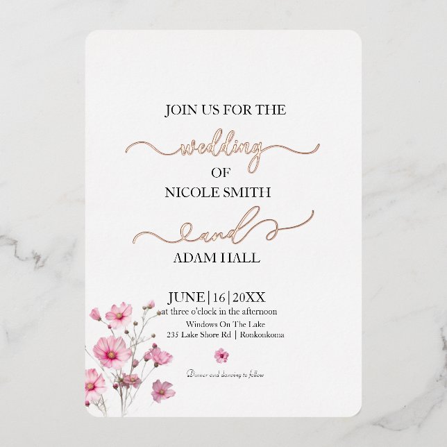 Wedding Floral Invitation (Front)