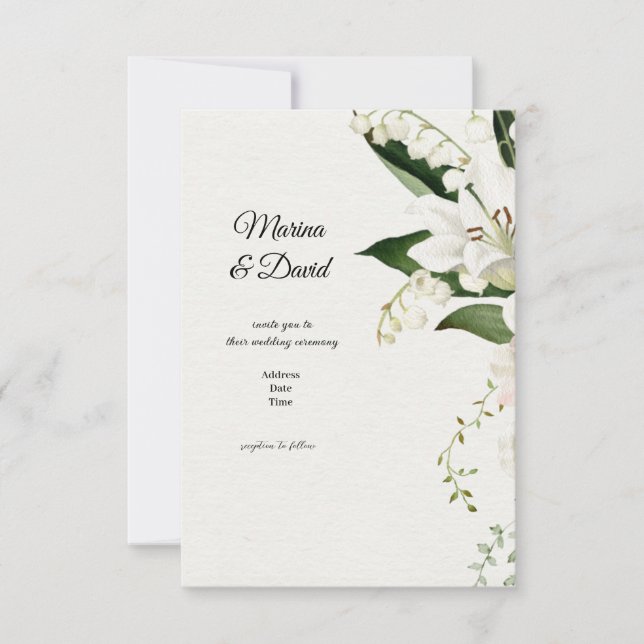 wedding floral Lily  classics Card (Front)