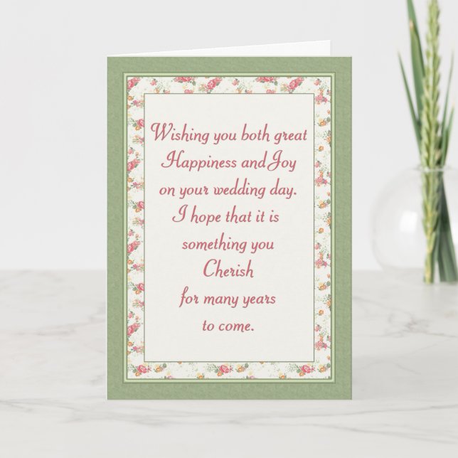 Wedding Floral Marble Card (Front)