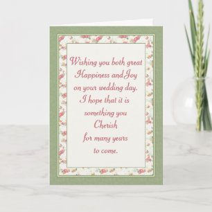 Wedding Floral Marble Card