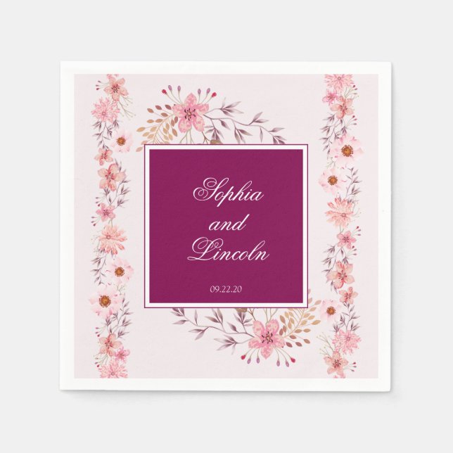 Wedding Floral  Napkin (Front)