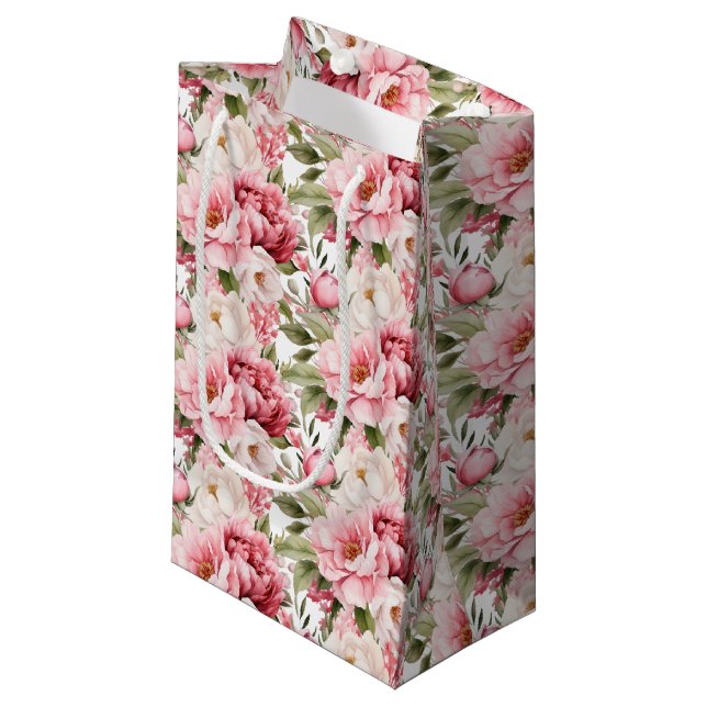 Wedding Floral Print Gift Bag (Front Angled)