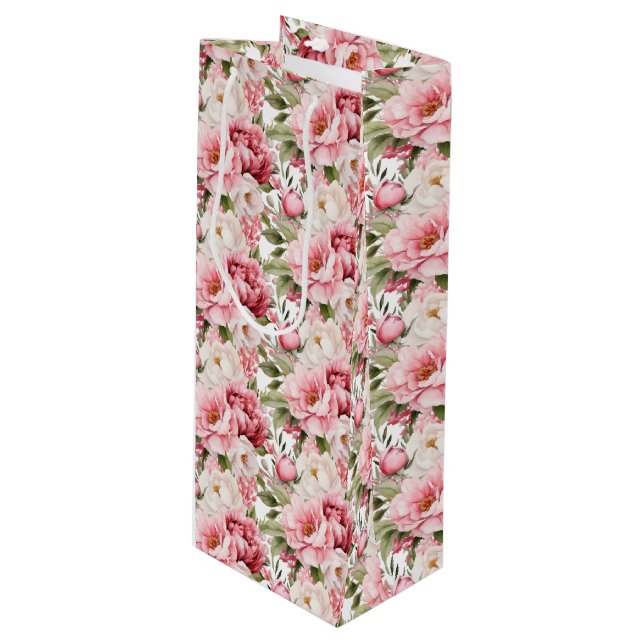 Wedding Floral Print Gift Bag (Front Angled)