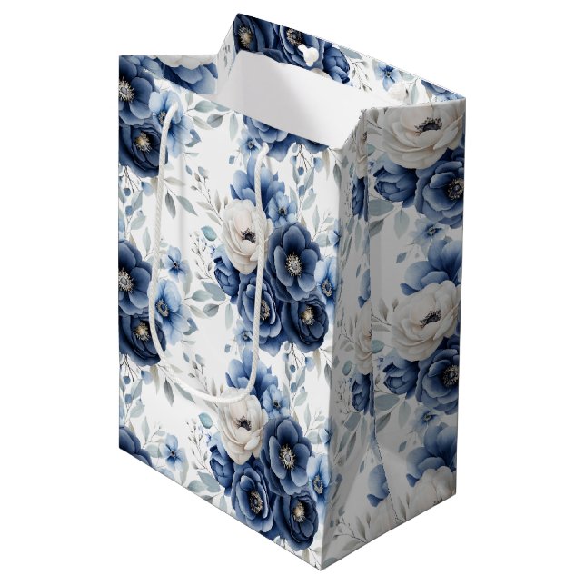 Wedding Floral Print Gift Bag (Front Angled)