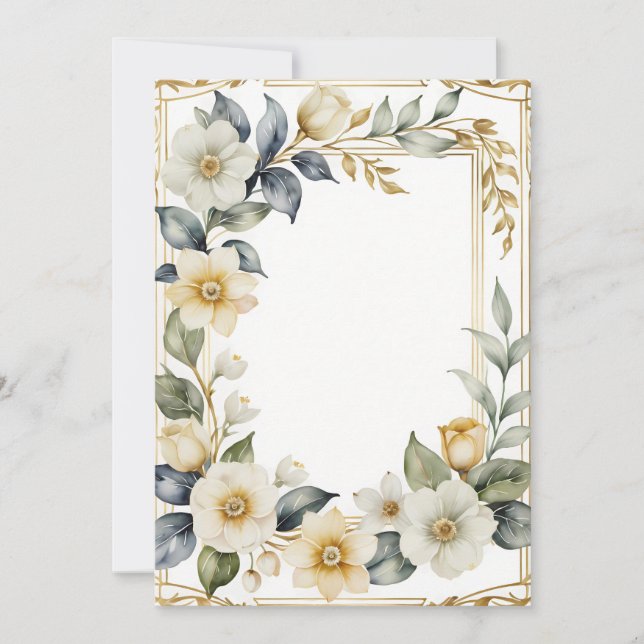 wedding floral romantic invitation (Front)