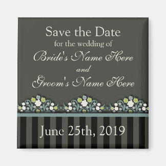 Wedding Floral Save The Date Magnet