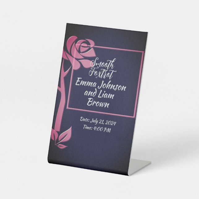 wedding floral snauf colour signboard pedestal sign (Front)