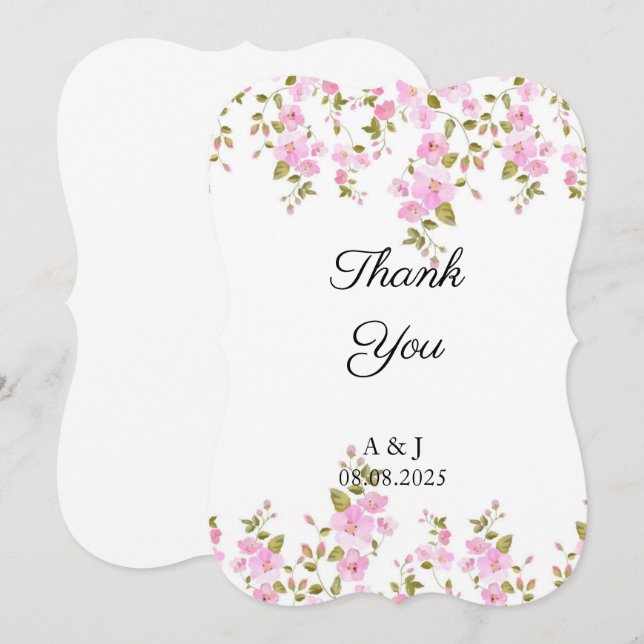 WEDDING FLORAL THANK YOU CARD (Front/Back)