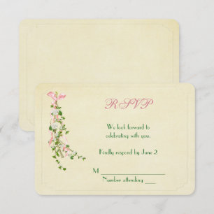 Wedding Floral Twig RSVP Invitation
