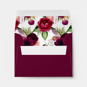Wedding florals burgundy envelope