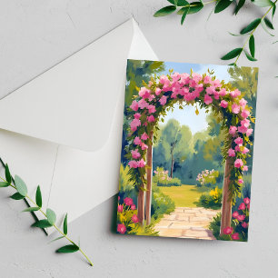 Wedding Flower Arch   Watercolor Marriage Card