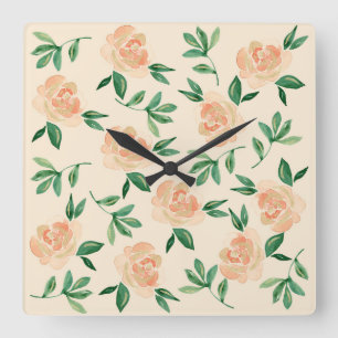 Wedding Flower Arrangements Square Wall Clock