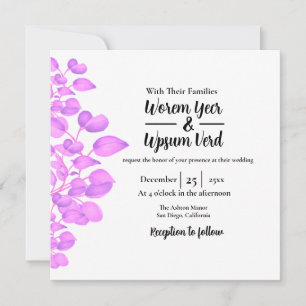 Wedding Flower Colour Desig Invitation Card