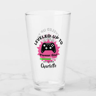 Wedding Flower Girl Levelled Up Gamer Fun Glass