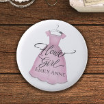 Wedding Flower Girl Pink Vintage Dress Favour Cute 6 Cm Round Badge<br><div class="desc">Wedding cute flower girl vintage pink cute dress cute button favour,  Custom personalised bridal party gift favour. Made bridal showers and other wedding events fun.</div>