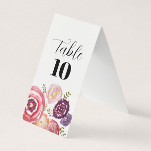 Wedding Flower Painting Table Number