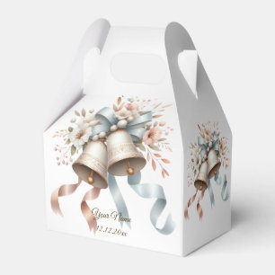 Wedding Flowers Bells Pink Blue Ribbons Beautiful Favour Box