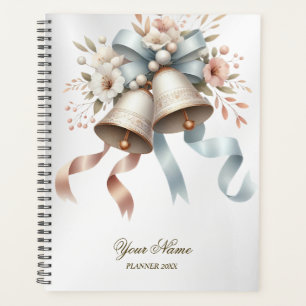 Wedding Flowers Bells Pink Blue Ribbons Beautiful  Planner
