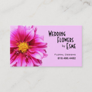 Wedding Flowers Floral Design Florist Dahlia pink Business Card