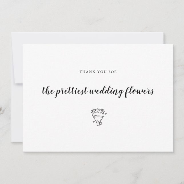 Wedding Flowers Florist Thank You Card (Front)