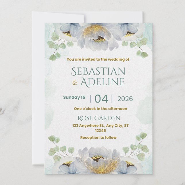 wedding flowers invitation (Front)