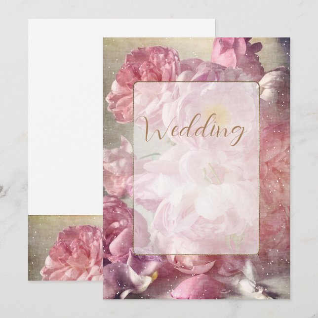 Wedding Flowers - Invitation Card (Front/Back)
