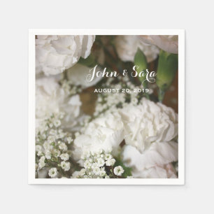 Wedding Flowers Photo, Personalised Wedding Napkin
