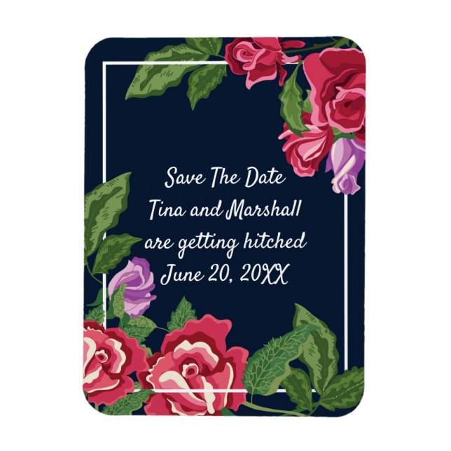 Wedding Flowers Save The Date Magnet (Vertical)