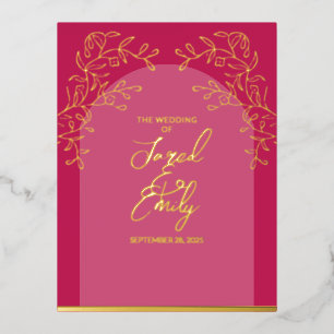 Wedding Foil Invitation Postcard