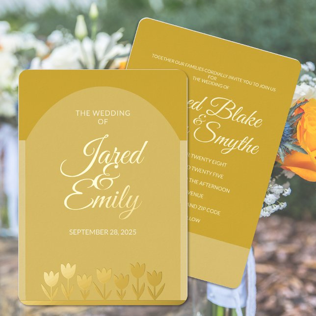 Wedding Foil Invitation | Simple Flowers (Creator Uploaded)