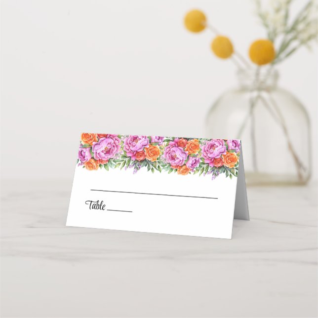 Wedding Folded Name Place Card (Front)
