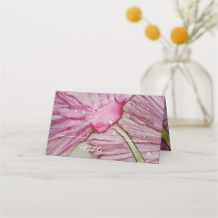 Wedding Folded Tent Card Turquoise Lavenders