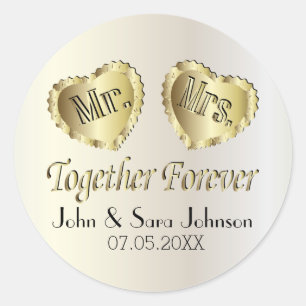 Wedding for the Bride and Groom   Personalise Classic Round Sticker