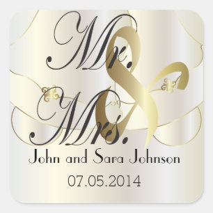 Wedding for the Mr & Mrs   Personalise Square Sticker